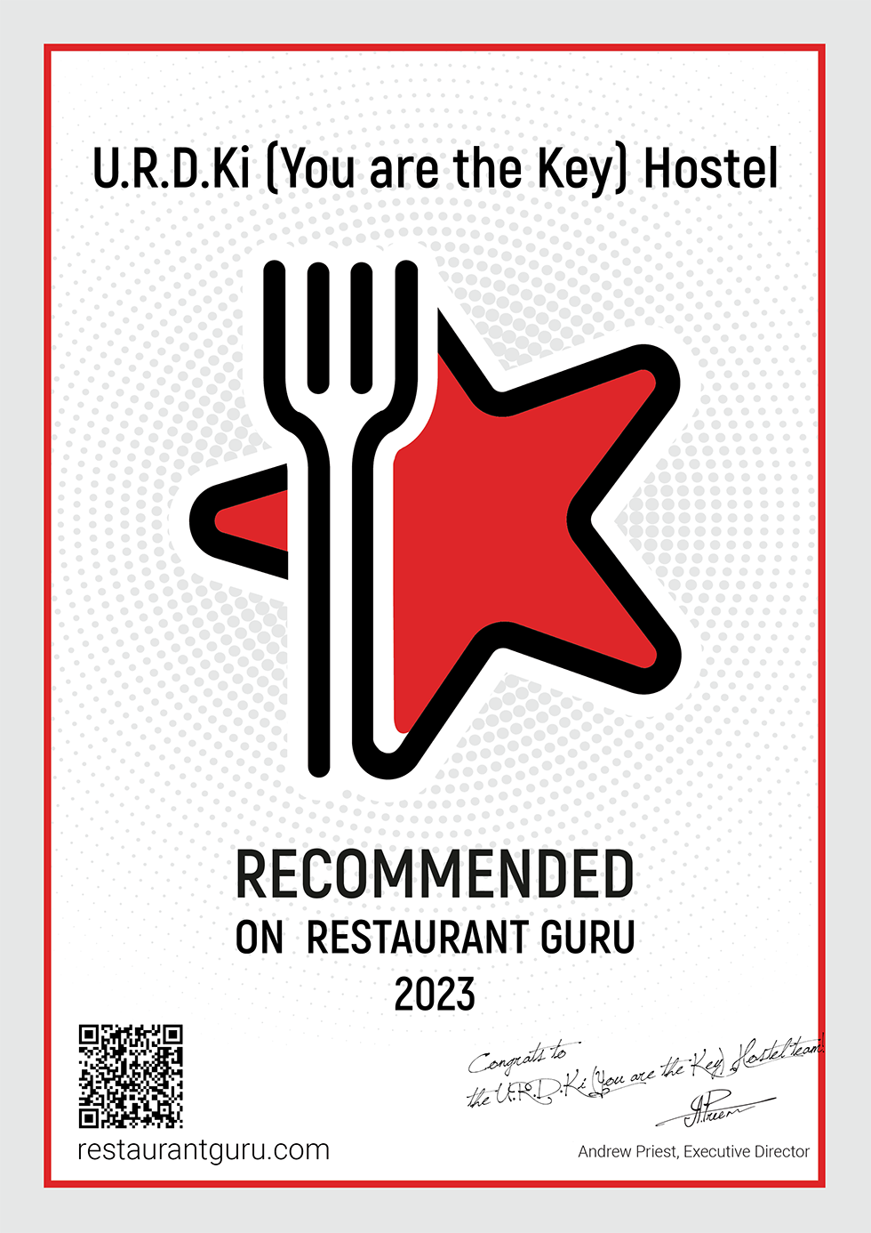 Restaurant Guru Certificate